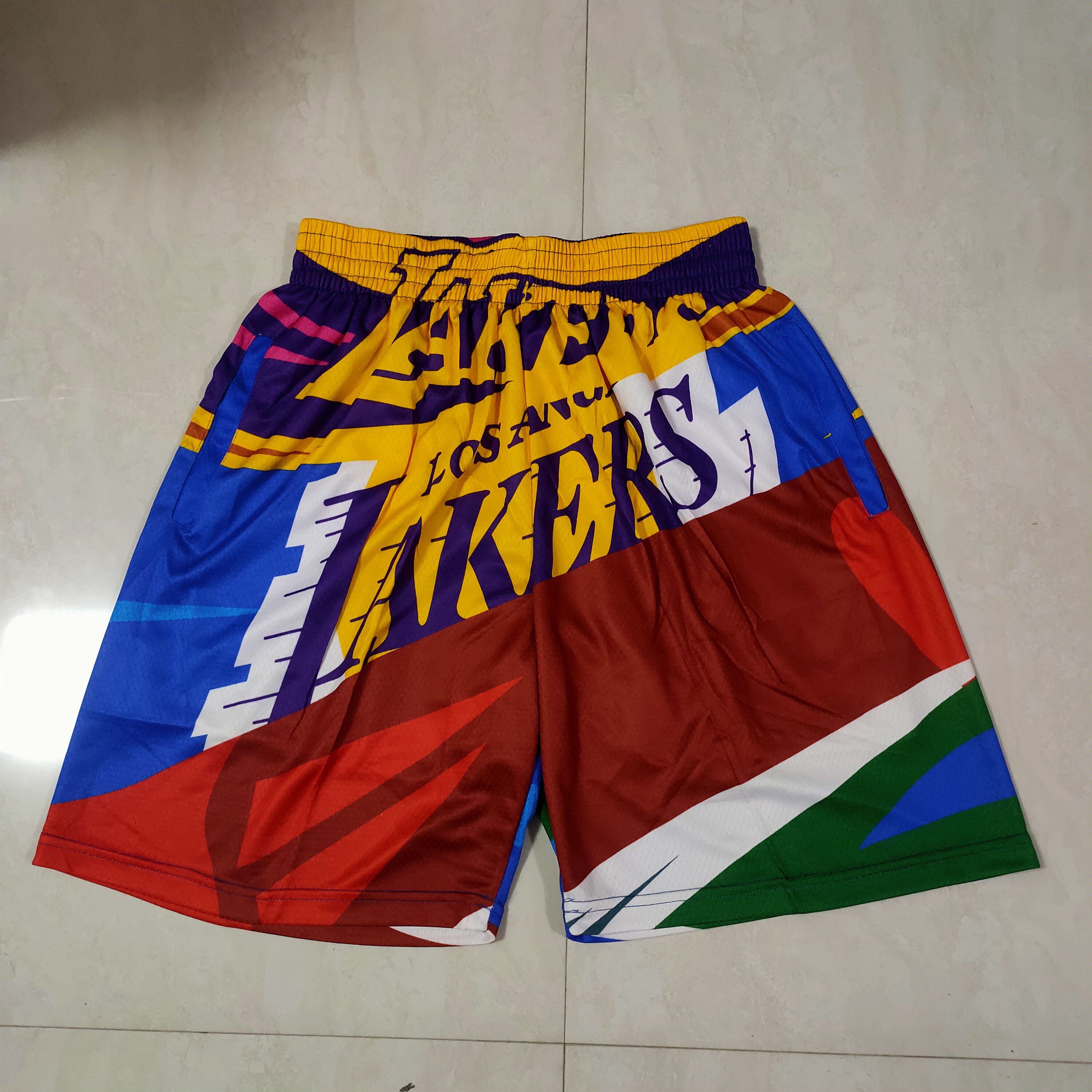 Men NBA 2021 Los Angeles Lakers Purple Shorts 1->los angeles lakers->NBA Jersey